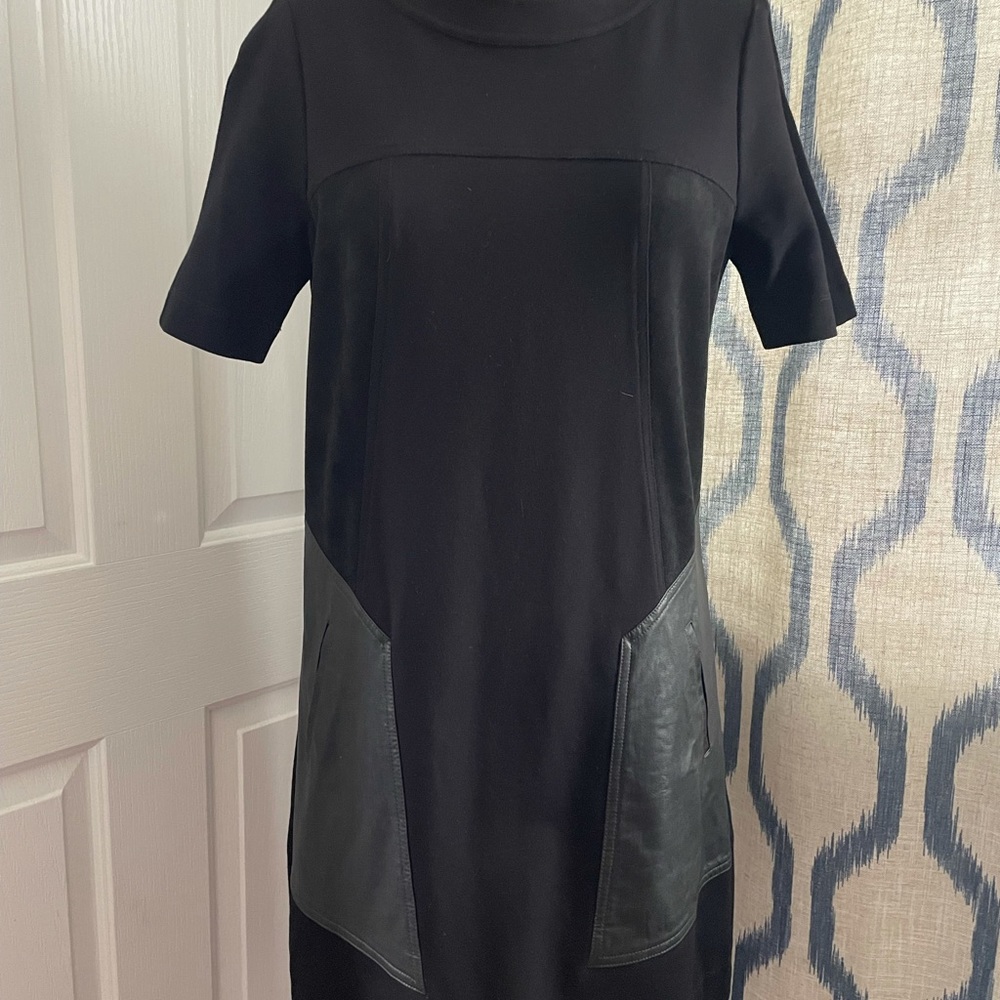 Short black dress with leatherette accent BCBD Small